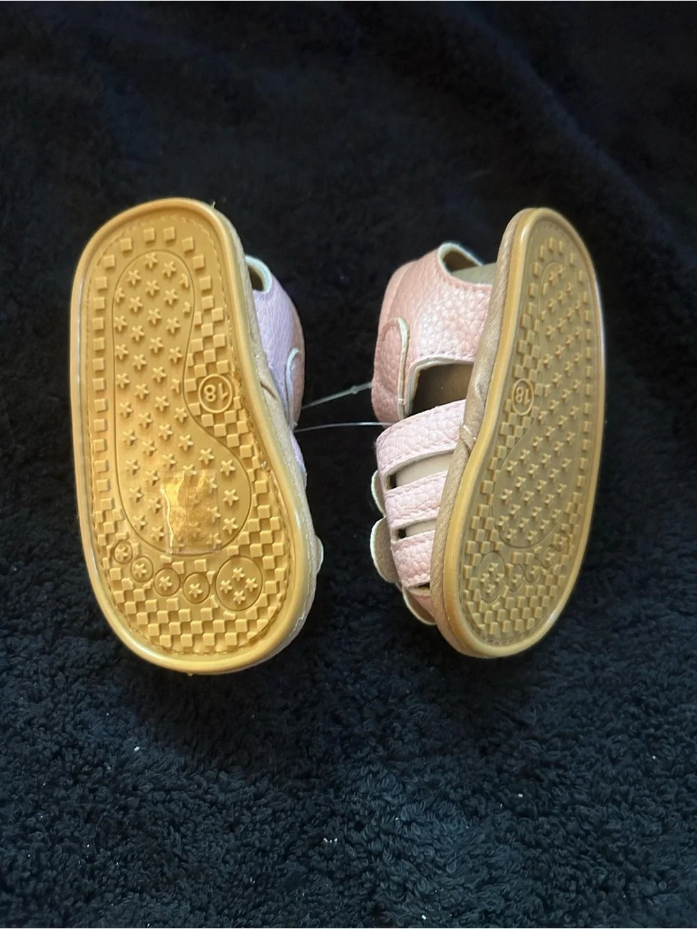 Girls Pink Floral Leather Sandals - Soft Straps